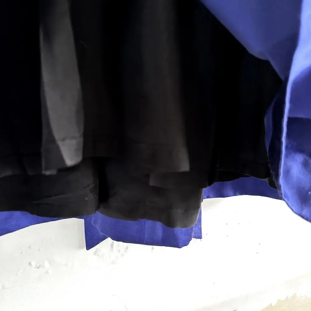 Kate Spade Dyan Silk Dress A Line Ruffle Collar Tie Waist Royal Blue Small